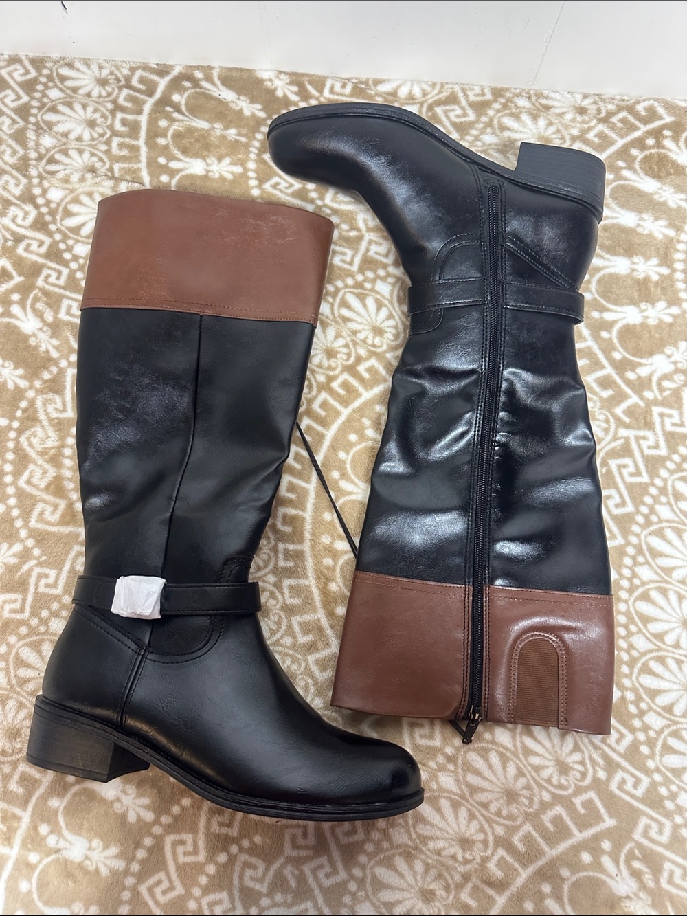 St. John's Bay Black and Brown Over-the-Knee Riding Boots